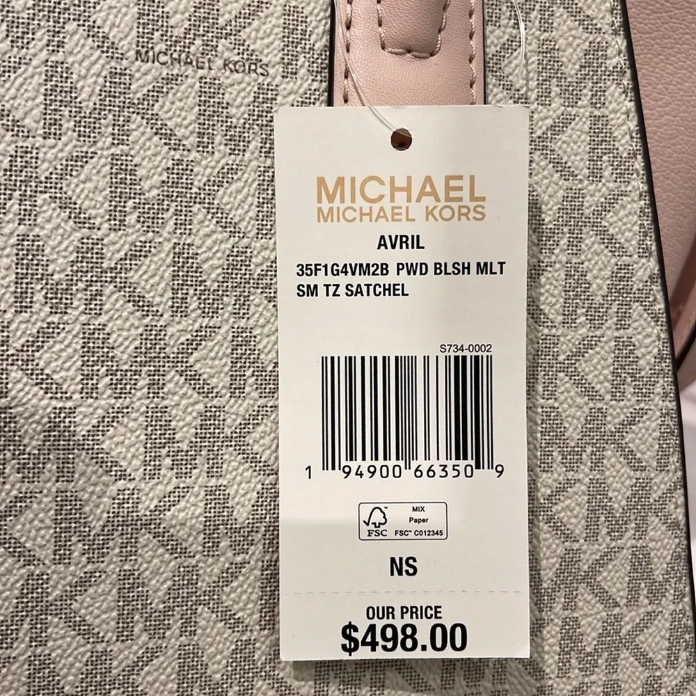 MICHAEL KORS
Avril Small Logo Top-Zip Satchel
Powder Blush Multi 
NWT - Picture 7 of 16